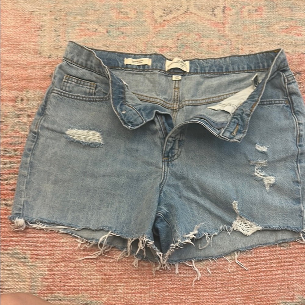 Universal Thread Blue Jean Shorts Distressed Frayed